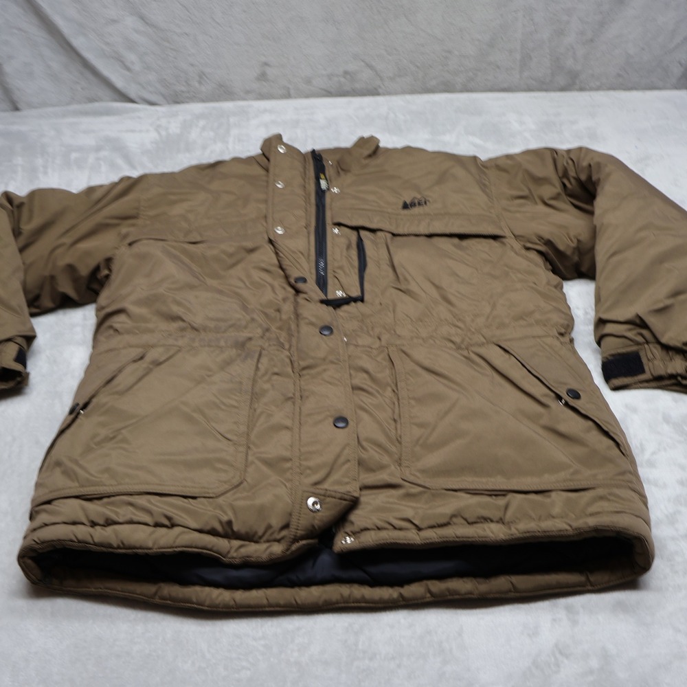 REI Jacket Womens Medium Brown Insulated Quilted Wind Rain Utility Outdoor VTG